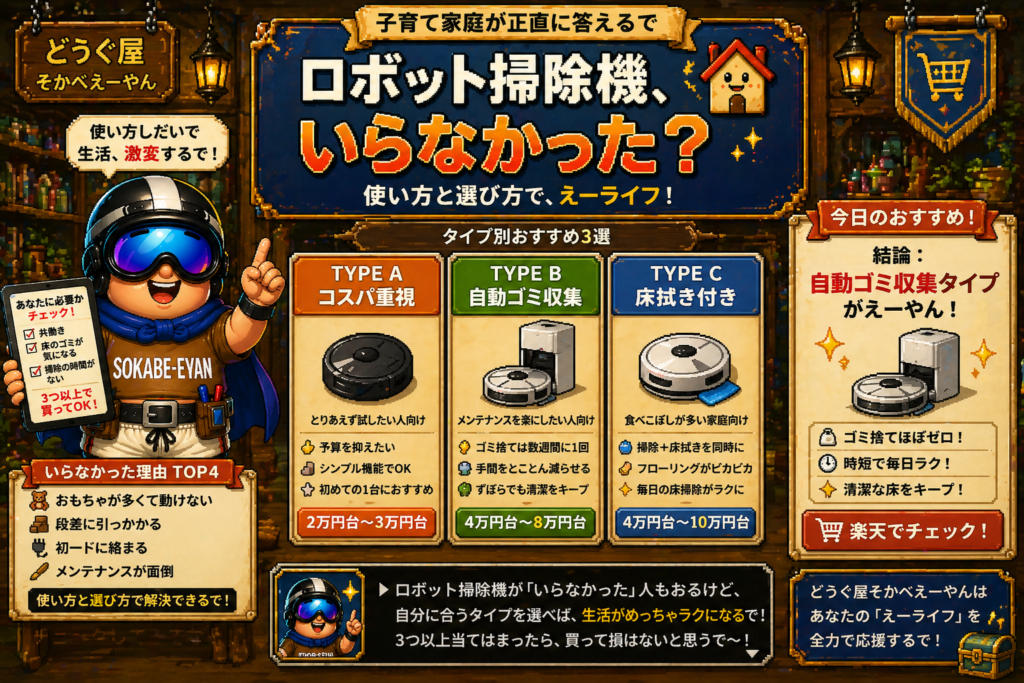 ロボット掃除機いらなかった？【子育て家庭が正直に答えるで】