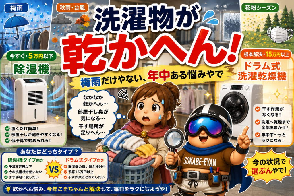 「洗濯物が乾かへん」に気づいたとき、えーやんが考えたこと